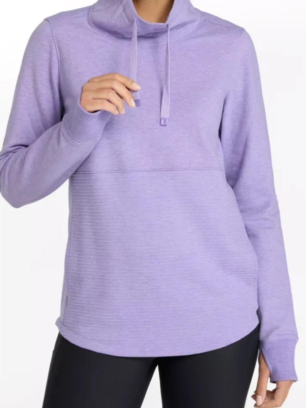 L.L. Bean Women’s Small Mixed Knit Funnelneck Pullover Sweatshirt Heather Blue